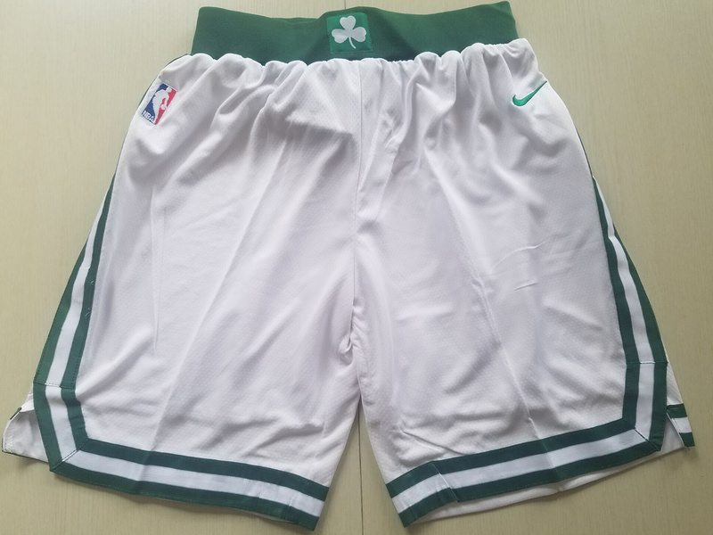 2018 Men NBA Nike Boston Celtics white shorts->boston celtics->NBA Jersey